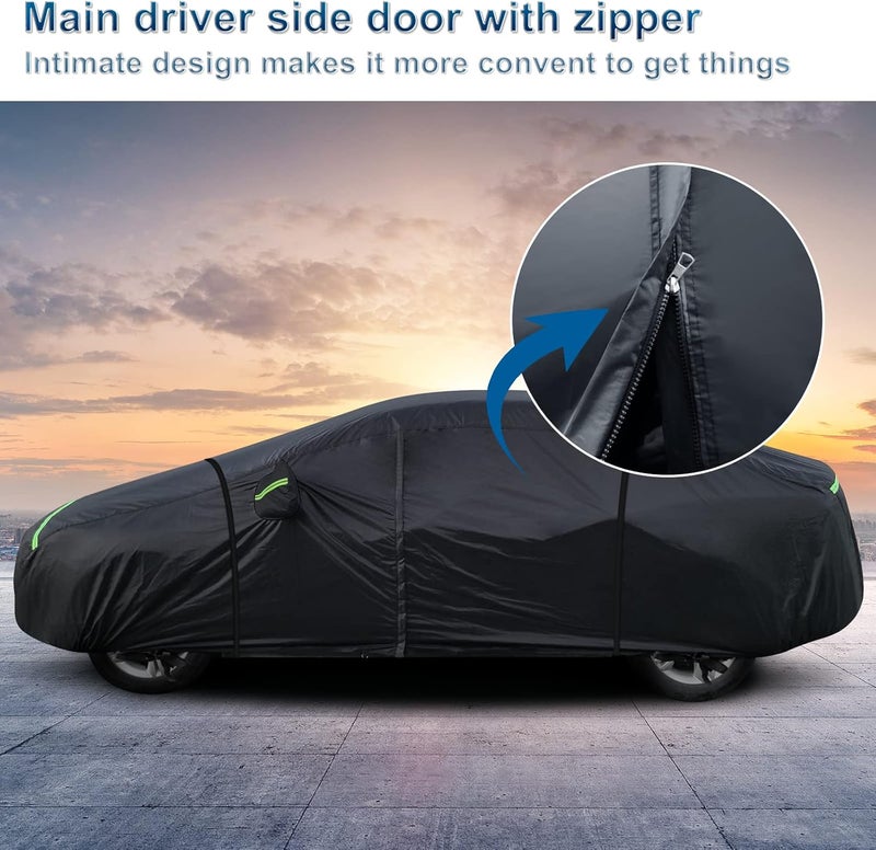 BIGACOVER for Mercedes Benz E Car Cover Waterproof All Weather Heavy Duty Protection Outdoor Full Car Covers Windproof with Driver Side Zipper Compatible for Mercedes Benz E-Class 2006-2025 Sedan - Image 5